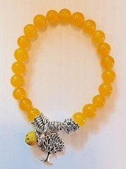 Stone/Bead Stretch Bracelet, Diffuser Bead or Dangling Bead & Tree of Life Charm