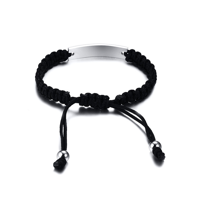 Personalized Custom Engraving Braided Rope Bracelet Wristband Adjustable Bangle gallery