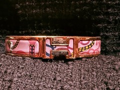 NWT Hermes GM Clic H Enamel Bracelet PANOPLIE EQUESTRE in Pink Delirium Pristine