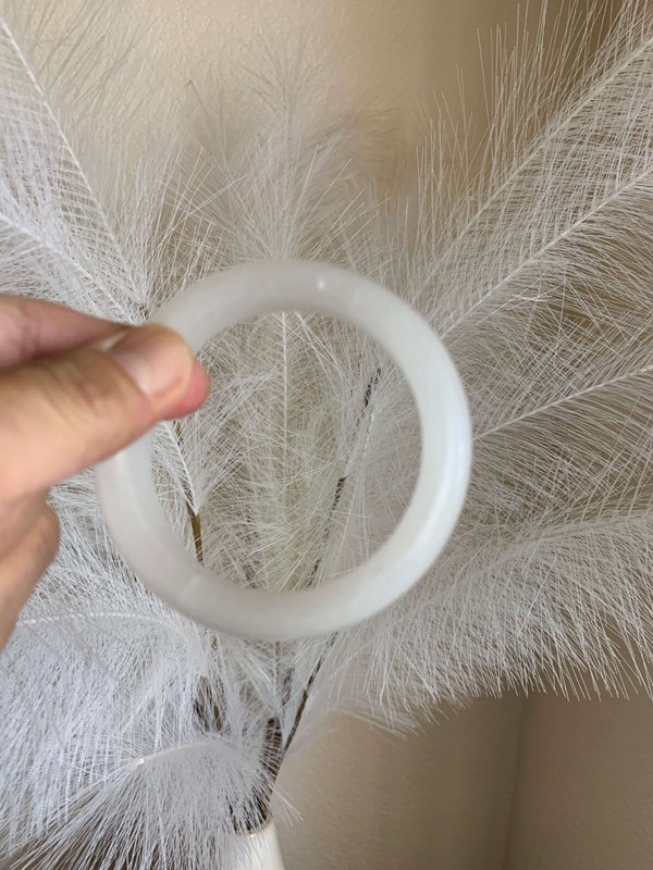 Gorgeous White Real Jade Bangle Bracelet Good Luck Fortune Wealth Peace 55 56 mm gallery
