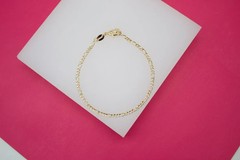18K Gold Filled 2mm Figaro Bracelet (I250)