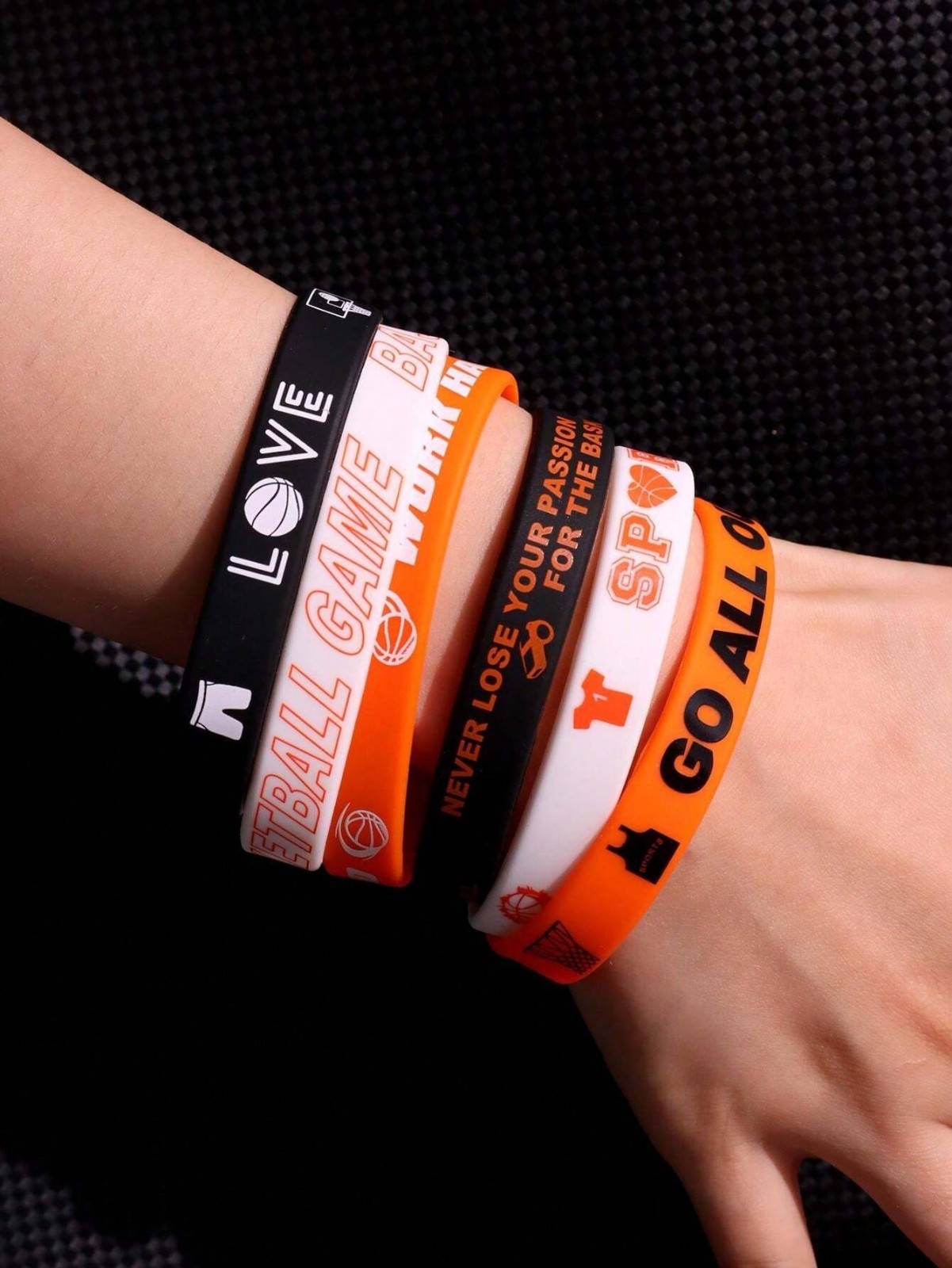 6x Basketball Motivational Quotes Silicone Wristbands Sports Bracelets Men Boys gallery