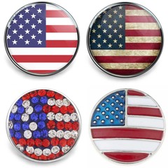 American Flag Snap Jewelry Ginger Charm Military Patriot 18MM 20MM Button