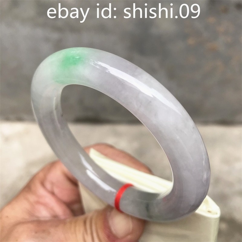 52.7MM Natural Icy Green Jadeite Jade Bracelet Burma Jadeite Jade Bangle gallery