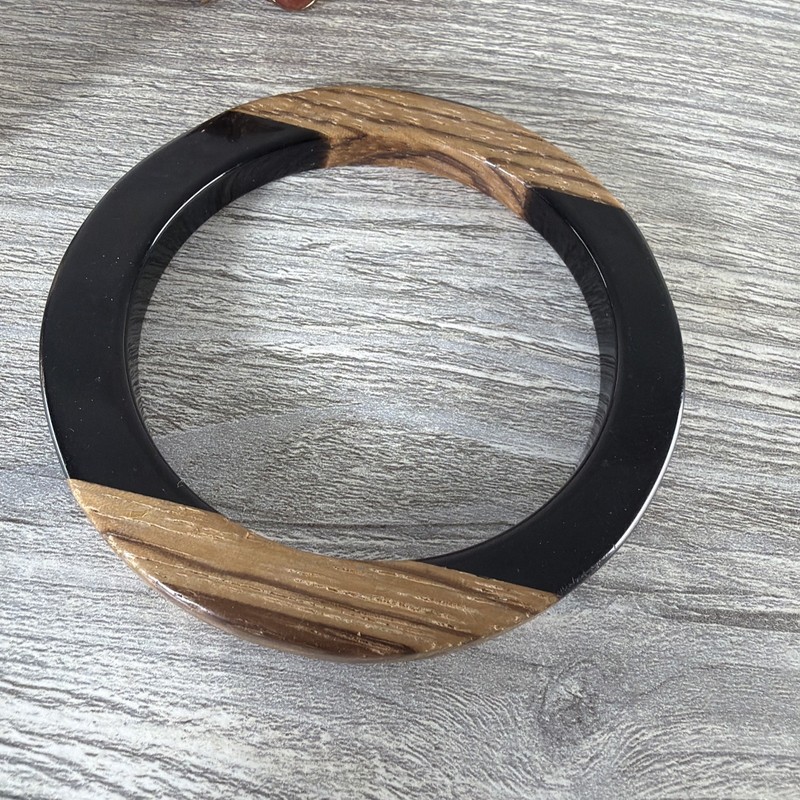 7 Pc Lot Bracelet Gold Silver Brown 2 Tone Wood Neutral Mix Styles Bangles Cuff gallery