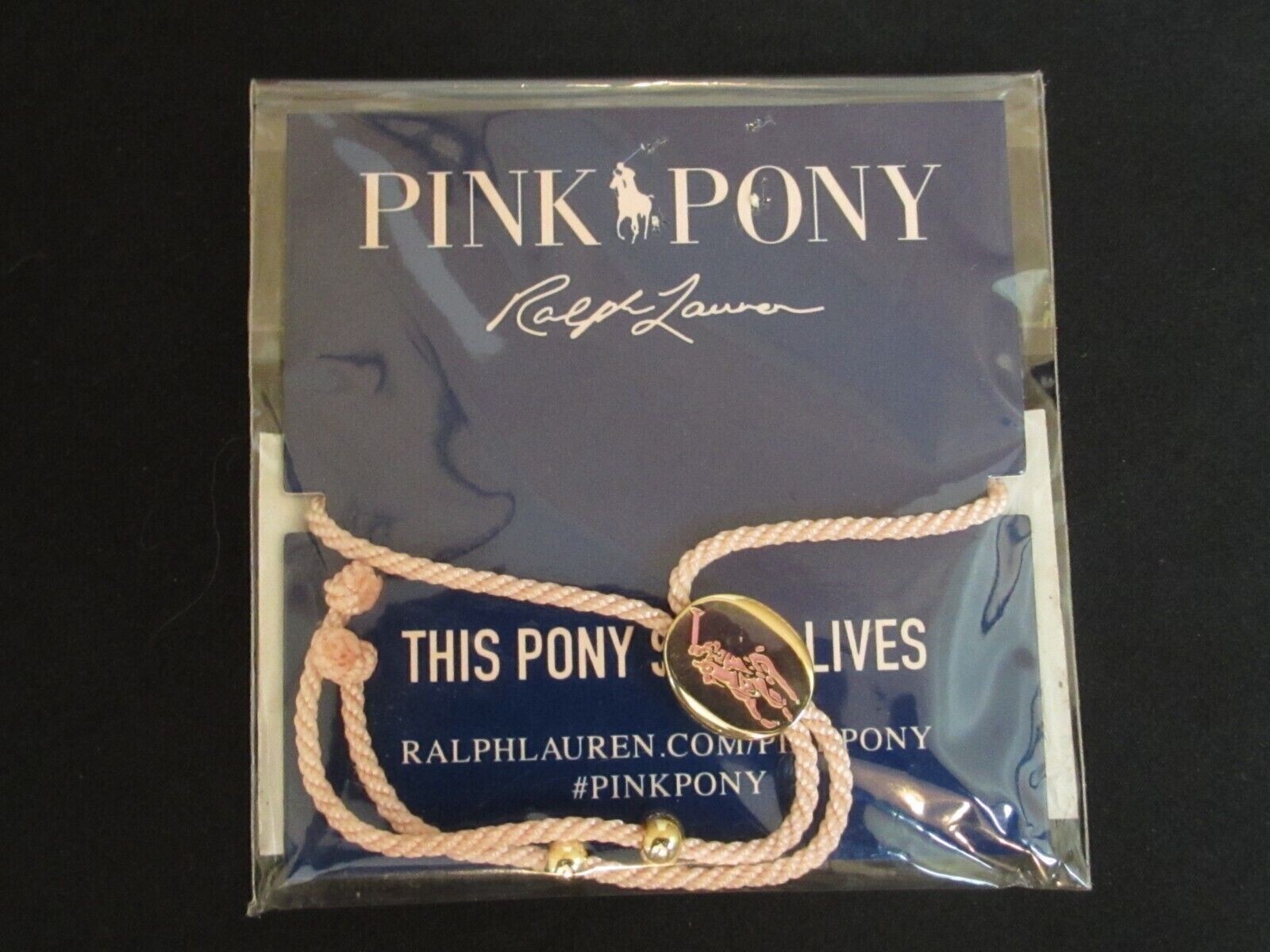 POLO RALPH LAUREN Pink Pony Charm Cancer Awareness Foundation Bracelet one size gallery