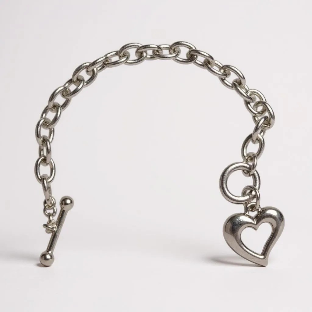 Designer Inspired Heart Dangle Toggle Clasp Bracelet gallery
