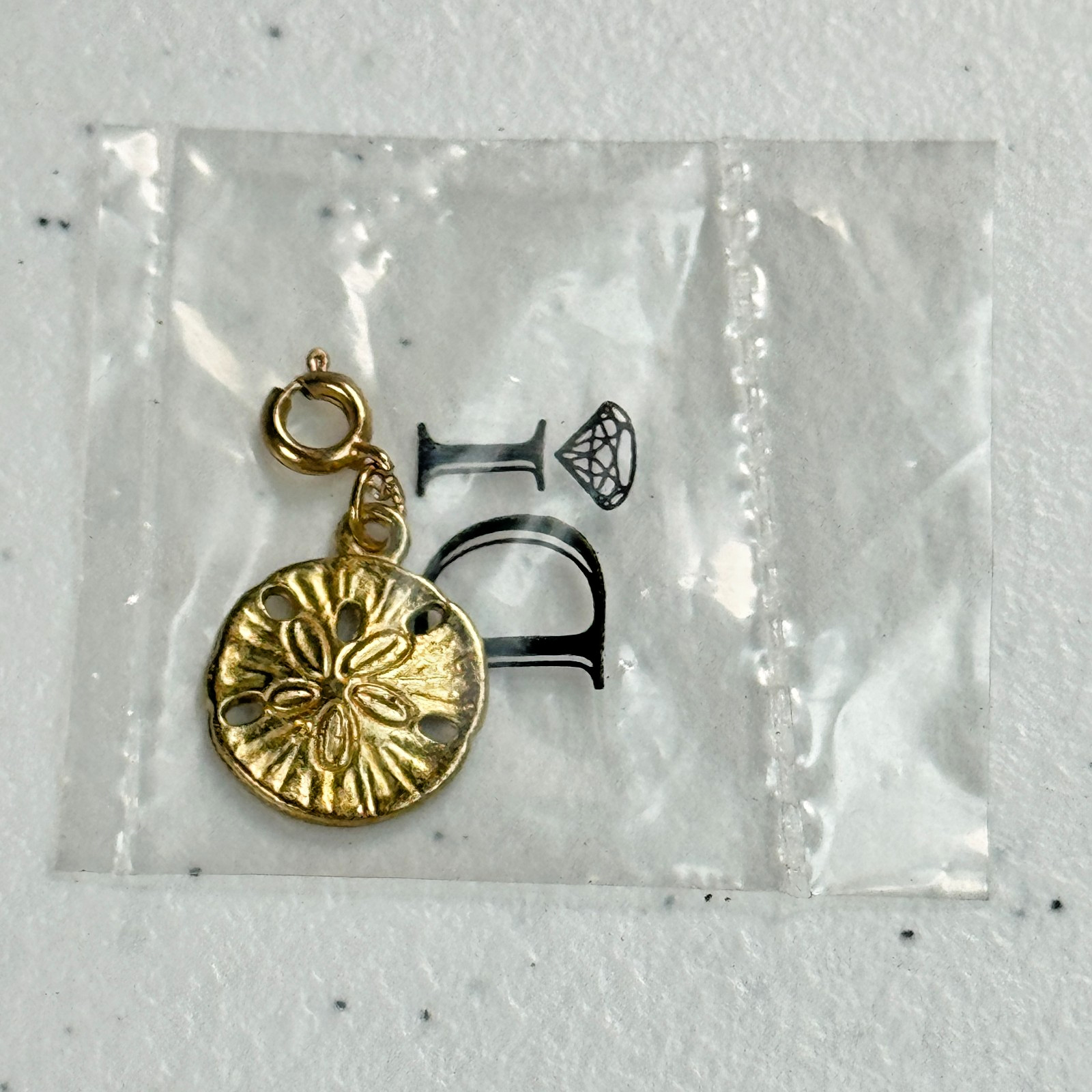 Vintage Pendant Sand Dollar Charm Gold Tone Ocean Beach Nautical Jewelry Charm gallery
