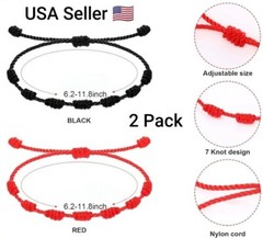 Tibetan Buddhist 2 Bracelet Lucky Handmade Braided Adjustable Knot Charm Unisex