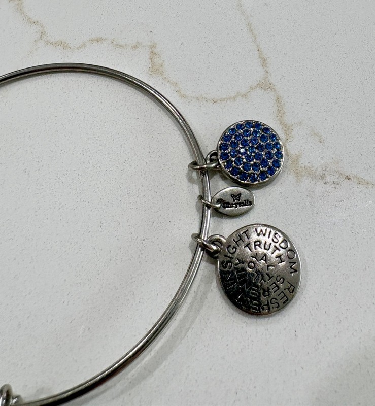 Chrysalis Expandable Bangles – Set of 2 - Blue & Red Swarovski Crystal Accents gallery