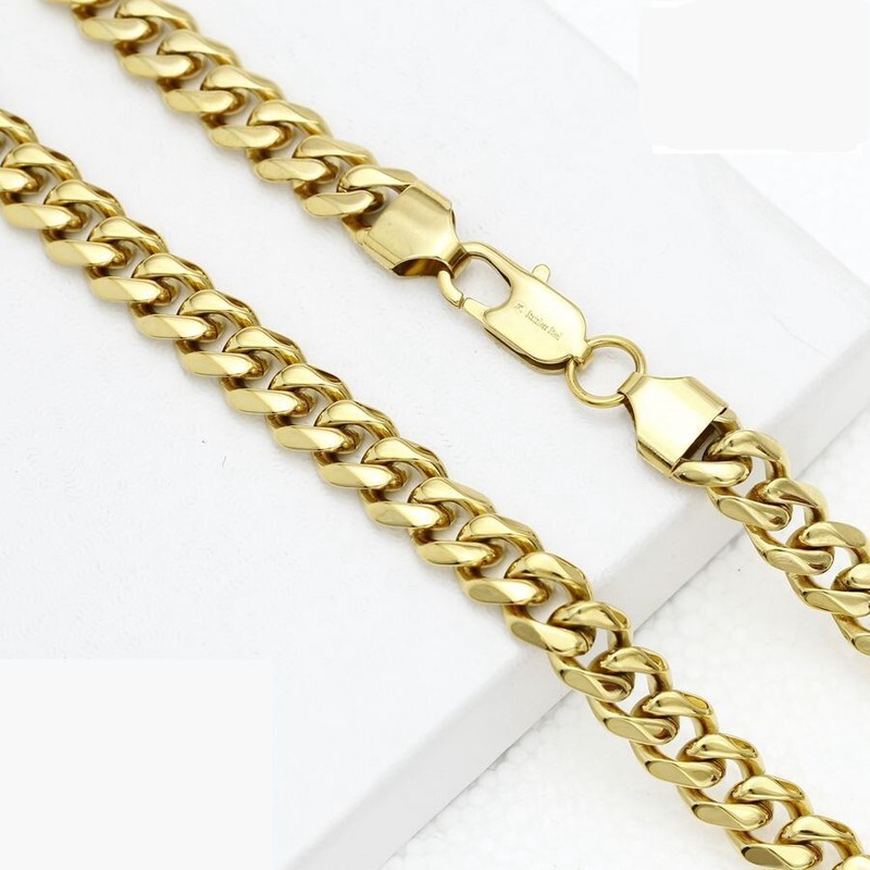 DG Men's 24" Stainless Steel,Red Charm Cubic Zirconia Curb Chain Gold plated*BOX gallery