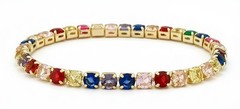 LAB CREATED MULTISTONE BRACELET 14K YELLOW GOLD PLATED – New With Tag