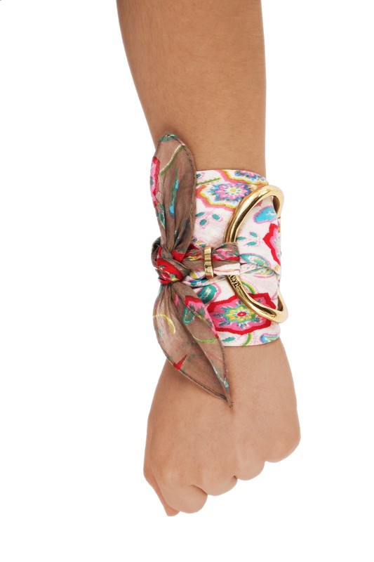 Bracelet CXC plated silver with scarf wrap in blue made in Spain gallery