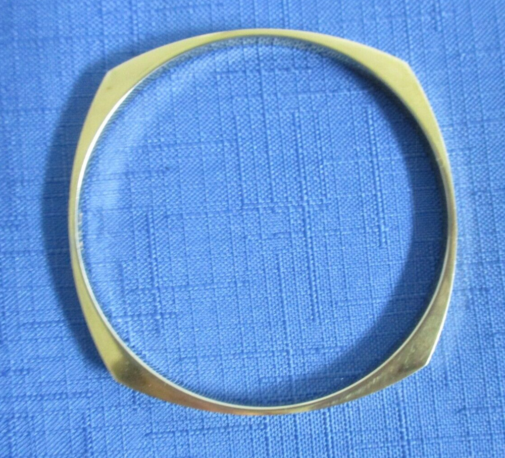 Unique Vintage Square Trifari Costume Jewelry Women Gold Bangle Bracelet 1970's