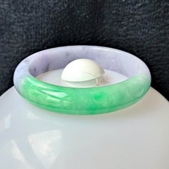 Certified Green Purple 56mm Natural Burma A Jade jadeite Bangle Bracelet 9549