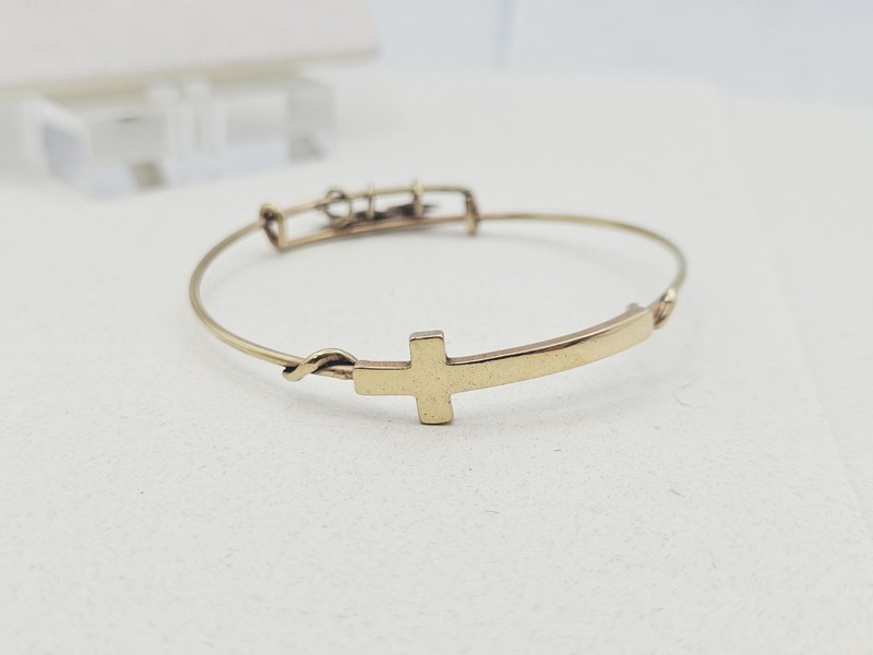 ALEX & ANI Spiritual Armor Cross Charm Bangle Wrap Bracelet Gold ✨️🎁 gallery