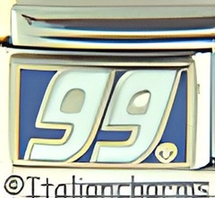 Licensed NASCAR Jeff Burton No 99 Enamel 9mm Italian Charm Bracelet Link Blue