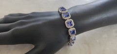 Bella Luce 36.00 Ct Tanzanite & Diamond Simulants Rhodium Over Silver Bracelet