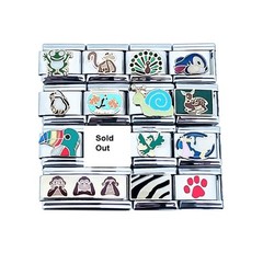 9mm Italian Charms Assorted Animals Rabbit Deer Monkey Fish Frog (Col #4)