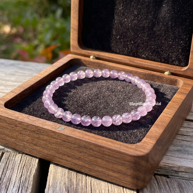 Genuine Lavender Amethyst 4mm Stretch Bracelet Calming Spiritual Healing Jewelry gallery