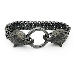 7-9 inches 19/21/23cm Mens Stainless Steel Norse Viking Fenrir Wolf Head Bracele