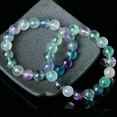 100% Natural 4/6/8/10/ 12mm Multicolor Fluorite Gemstone Beads Bracelet 7.5″ AAA