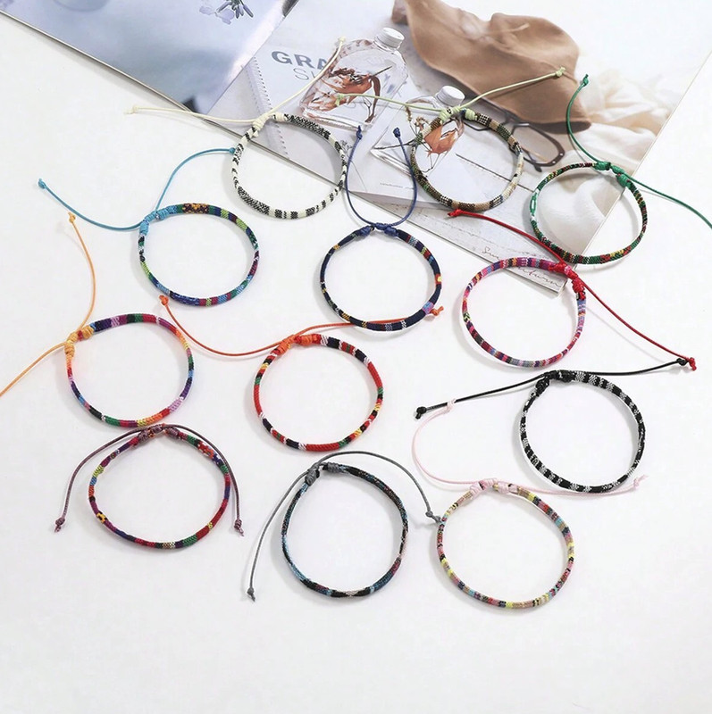 12PCS Boho Beach Surfer Bracelet Set Handmade Braided Summer Jewelry Gift - NEW gallery