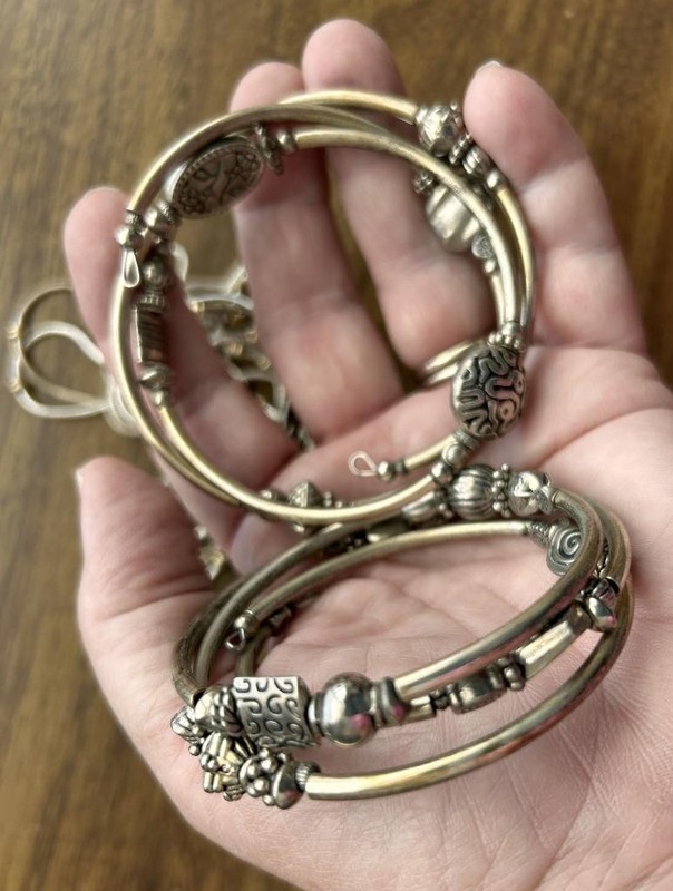 LOT 4 bracelets 1 ring butterfly bangle wrap stretch magnetic metal beads gallery
