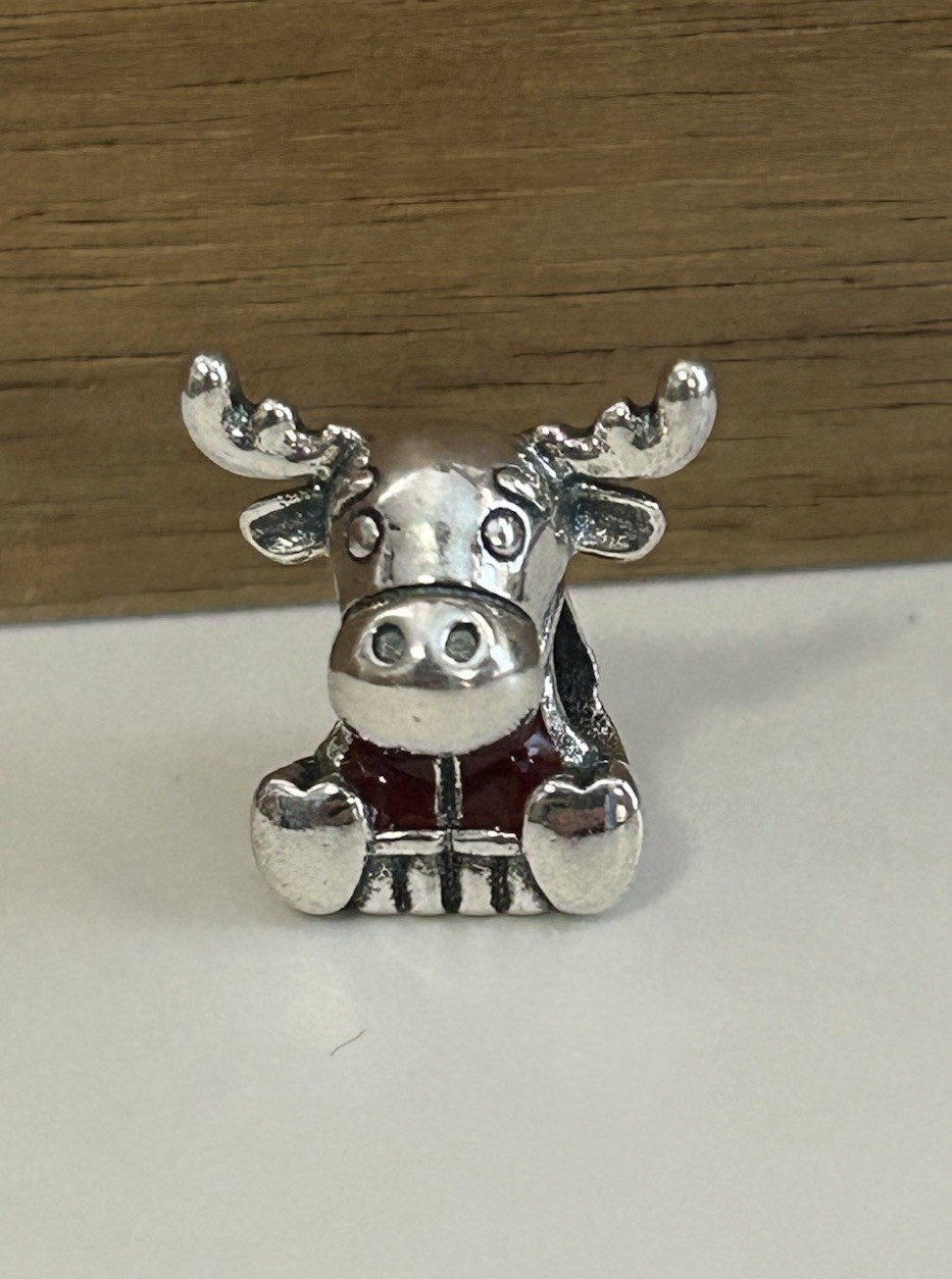 S925 Sterling Silver Charm CANADA Moose Charm Animal Lover gallery