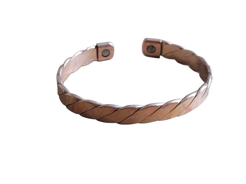 2 Pack Pure Copper Magnetic Bracelet Arthritis Pain Energy Therapy Cuff New gallery