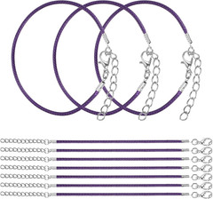 10 PCS Dark Purple Bracelet Cord,9″ Adjustable Friendship Bracelet 2Mm Waxed Pol
