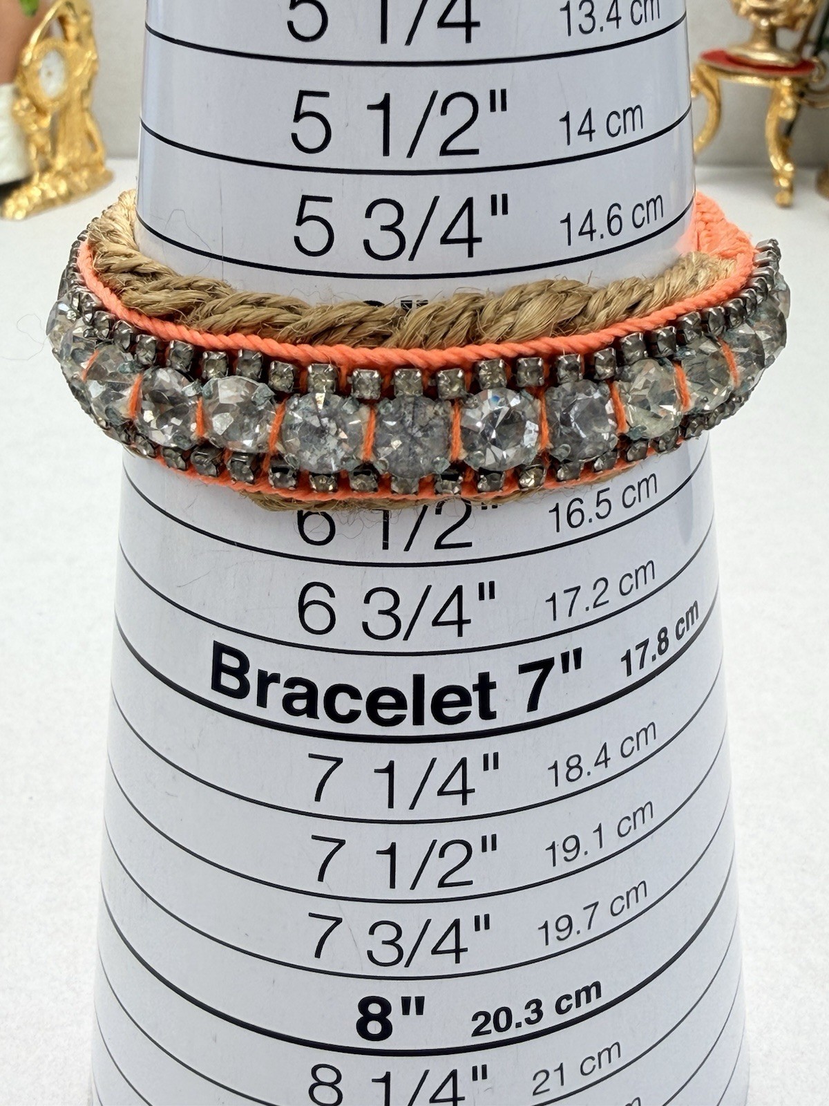 Juicy Couture Y2K Rhinestone Orange Canvas Rope Adjustable Bracelet gallery