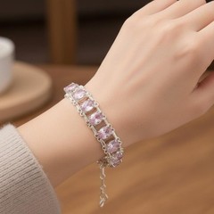 Pink Sapphire Bracelet in Sterling Silver | Pink Sapphire Gemstone Jewellery