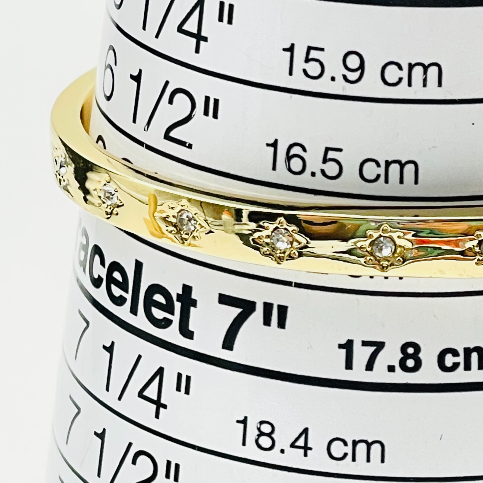 VO Rhinestone Slide Bracelet Gold Tone Adjustable Lariat Bling Sparkle Holiday gallery