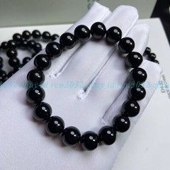 6/8/10mm Black Tourmaline Stretchy Handmade Crystal Gemstone Bracelet 7.5”