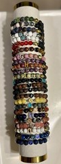 Handmade Natural Stone Non-Tarnish Metals Stretch Bracelets B-Z Letter ￼￼￼