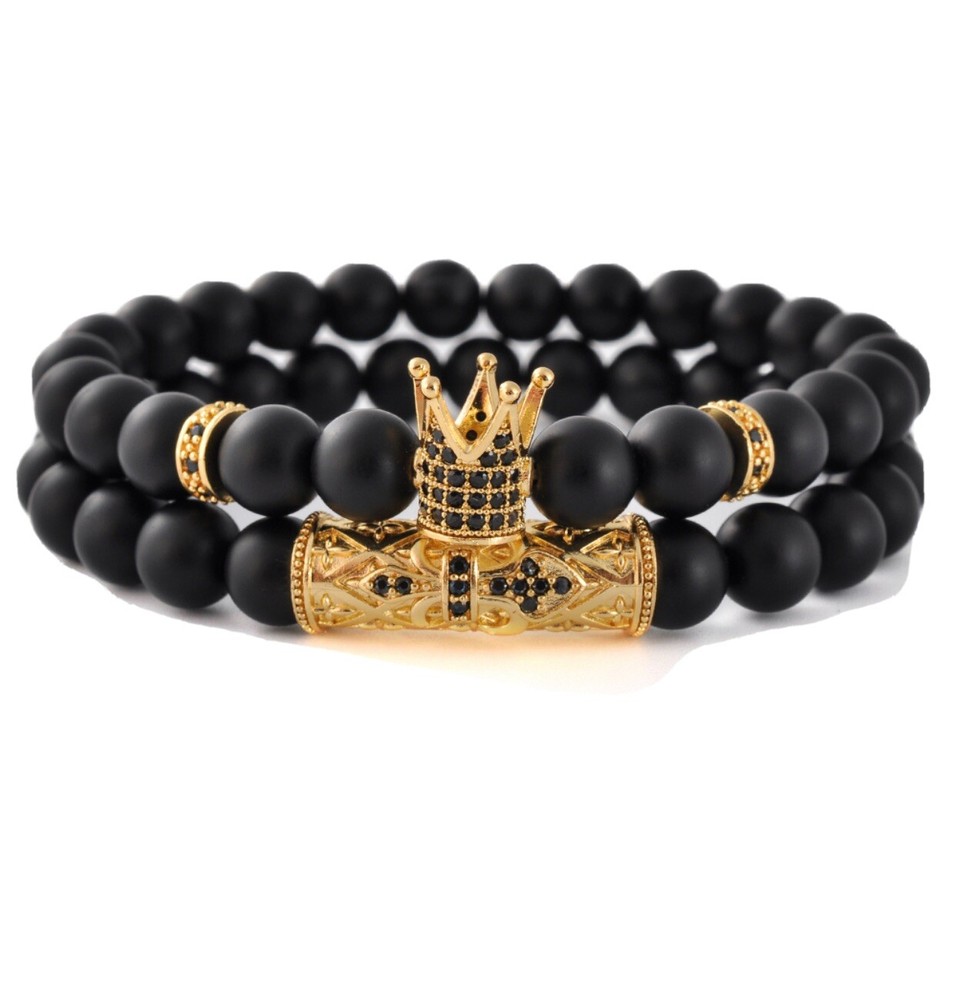 Natural Stone King Bracelet Men-2 pcs