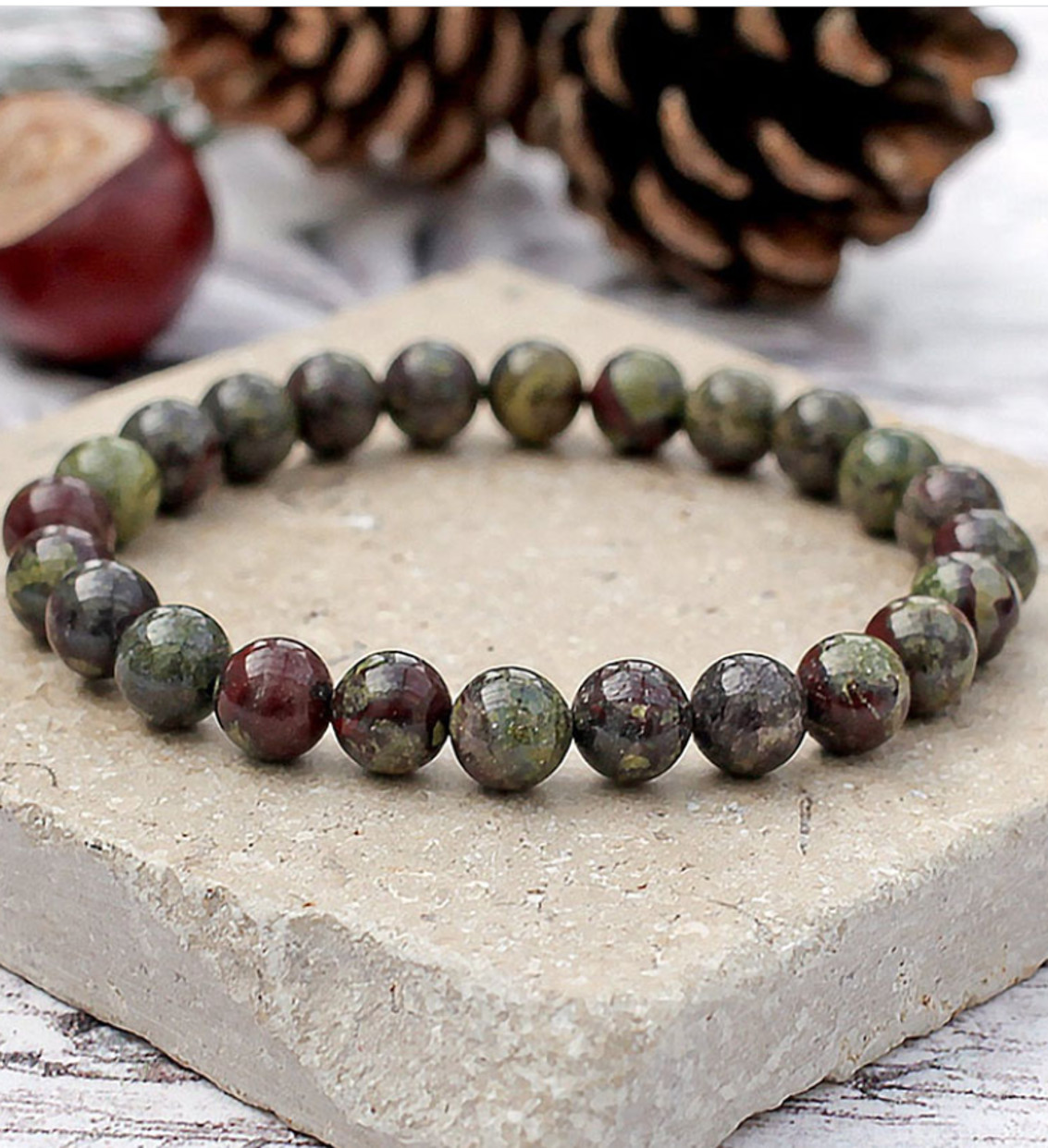 4PCS Bloodstone Tumbled Stone Bracelet Set Protection Healing Crystal Jewelry gallery