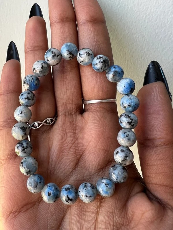 Handmade K2 Himalayan Blue Azurite 8MM Unisex Bracelet Reiki Healing Gift gallery