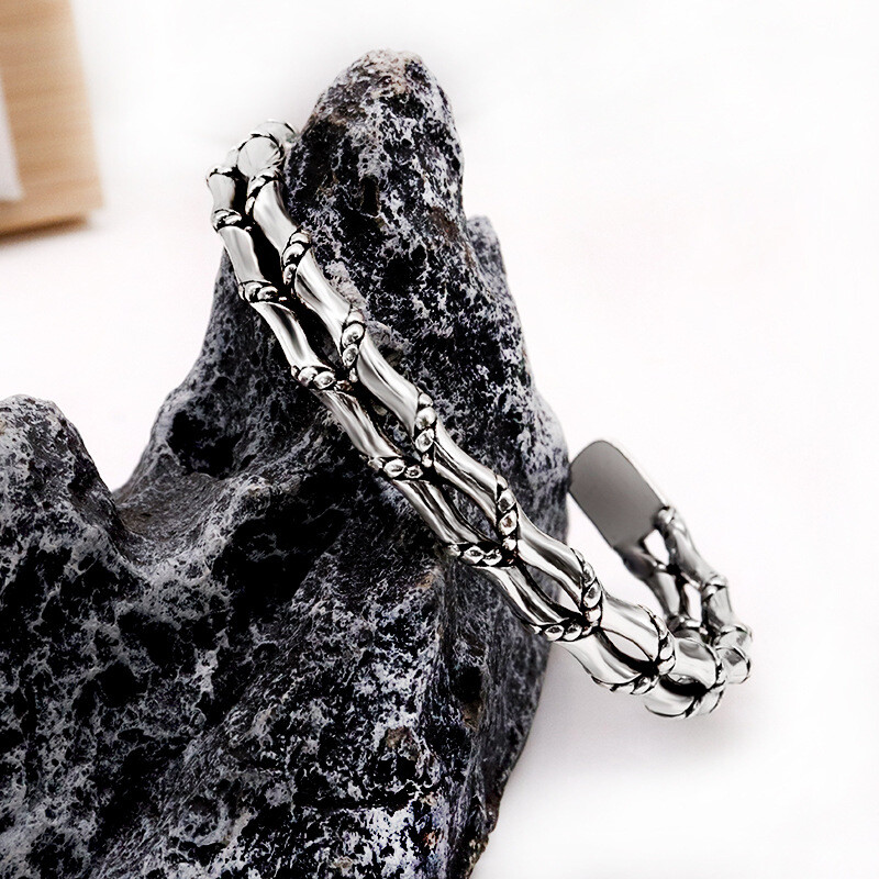 Men Bracelet Adjustable Open Bracelet Handmade Vintage Twist Cuff Silver Gift US gallery