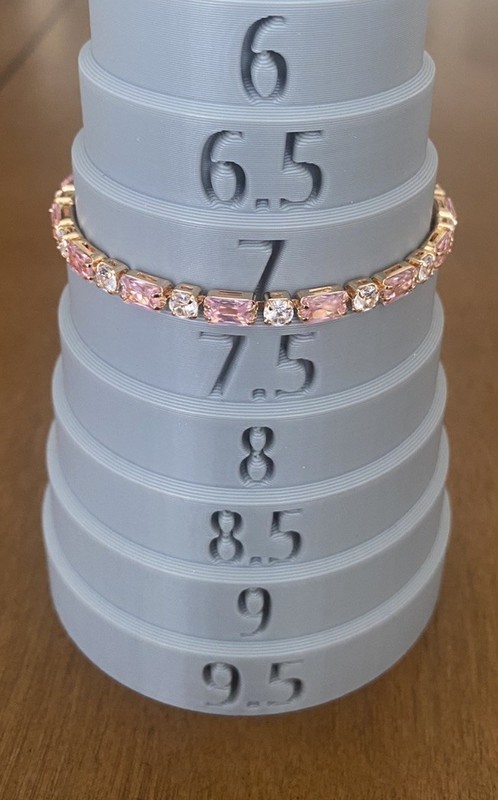 Pink And Clear Rhinestone Tennis Bracelet Size 7 Gold Tone Brand New gallery