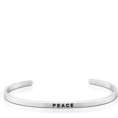 Mantra Band silver skinny cuff Peace NWOT
