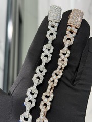 New Popular Lab Diamond VVS Infinity Link Bracelet 10mm 8 inches Iced Out Cuban