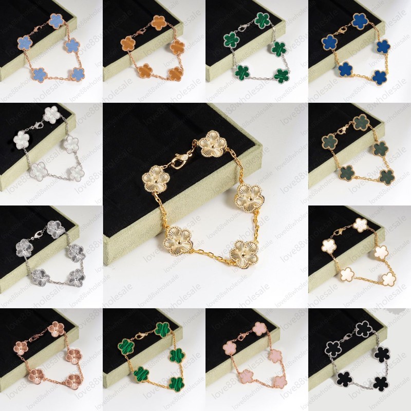 Women Four-Leaf Clover Bracelet Charm Mother-of-Pearl 18K Gold Designer Jewelry gallery