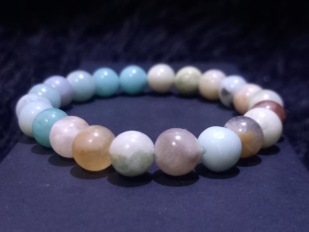 Natural Amazonite Bracelet with Mixed Gemstones | Morganite Beryl Jasper Agate