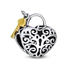 Bling Jewelry .925 Sterling Silver Vintage Style Two Tone Heart Shape Filigre…