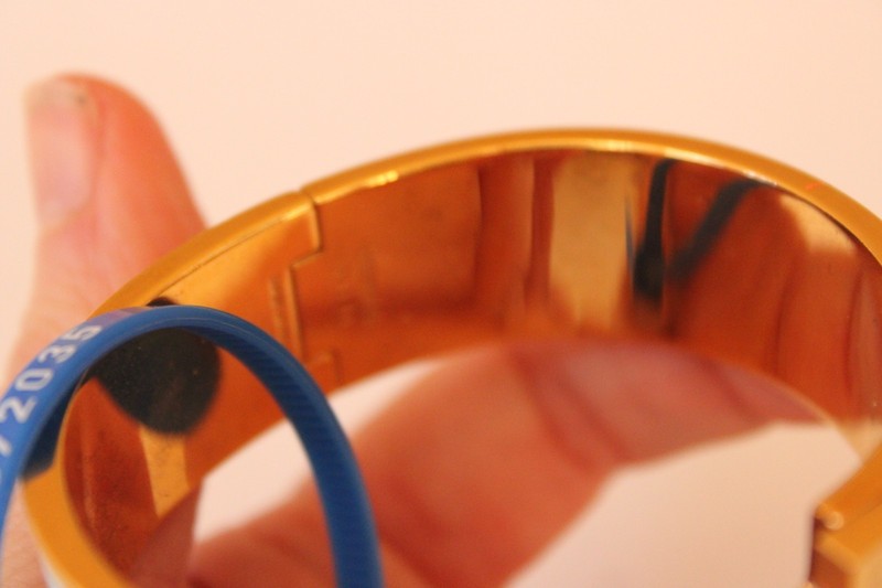 HERMES Clic Clac H Light Blue Enamel Gold Bracelet gallery