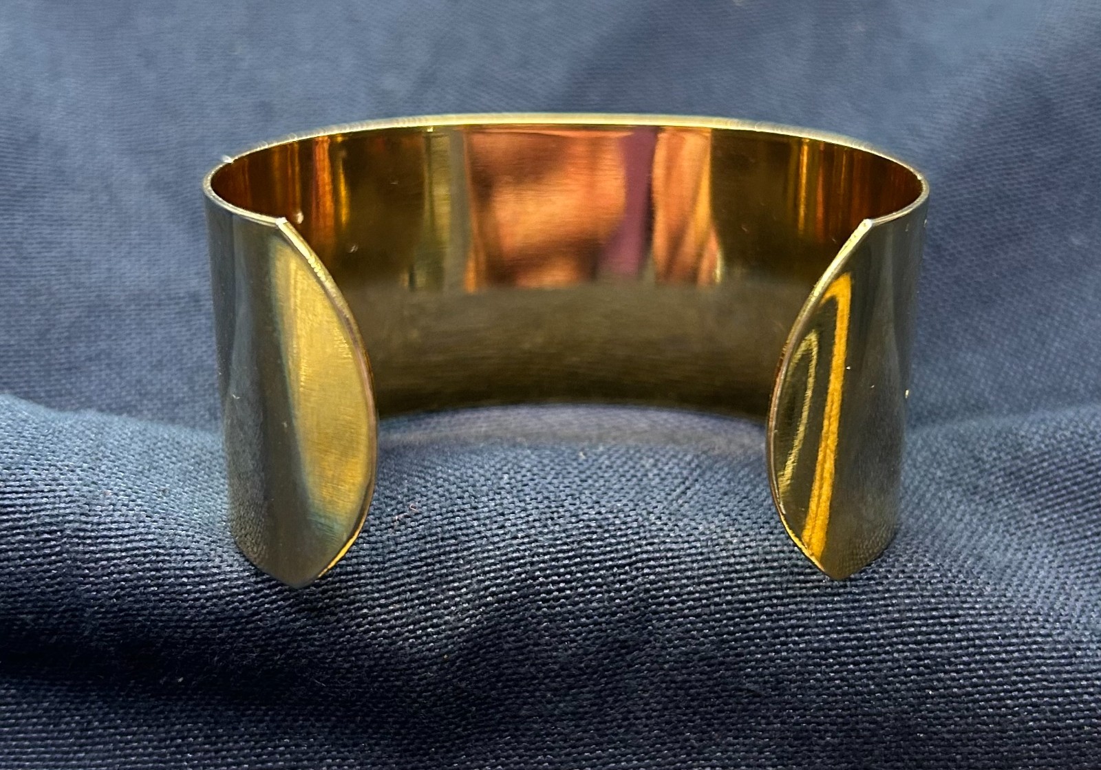 Bracelet Solid Brass Colored Bangle Gold Plated 2 5/8 Inch Length gallery
