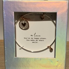 🍒 Target Stainless Steel Expandable Bangle Bracelet Charms My Love