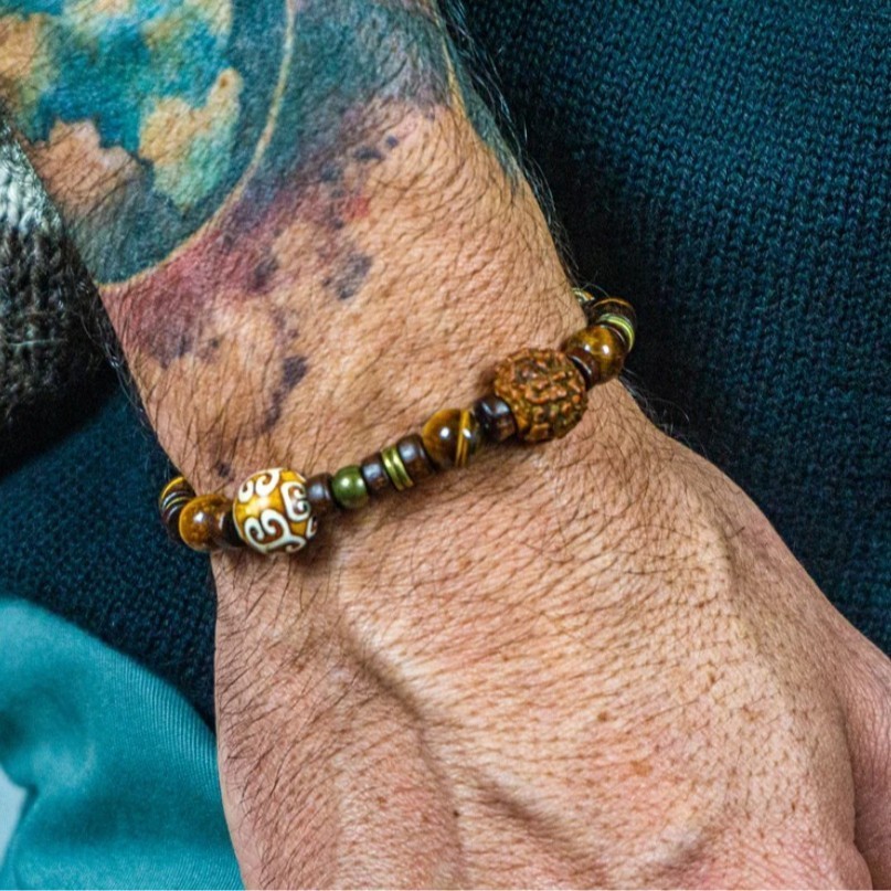 Men African Beaded Jewelry Charm Surfer Bracelet Wooden Long Beach Bracelet